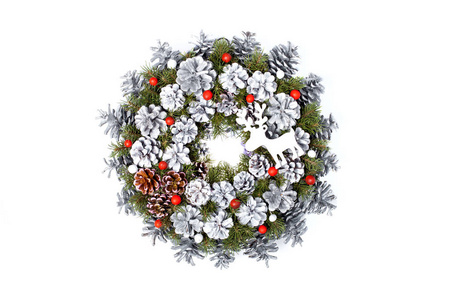花环 花的 冬天 圆锥体 圣诞节 框架 圆圈 传统 季节