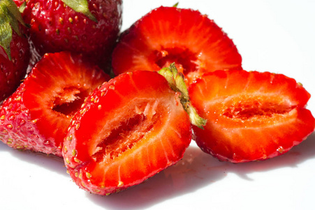 Strawberry is a sweet soft red fruit with a silvered surface. A 