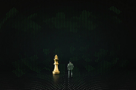 象棋游戏的图像。商业竞争战略领导力和成功理念