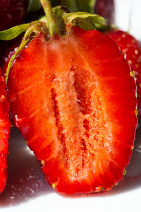 Strawberry is a sweet soft red fruit with a silvered surface. A 