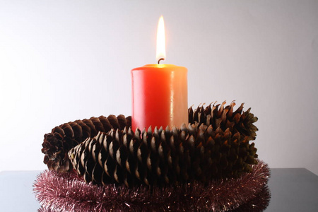 圣诞节 假日 庆祝 火焰 蜡烛 燃烧 烛光 颜色