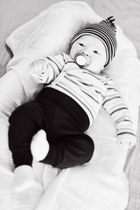 newborn with dummy 