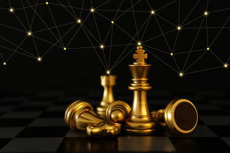 象棋游戏的图像。商业竞争战略领导力