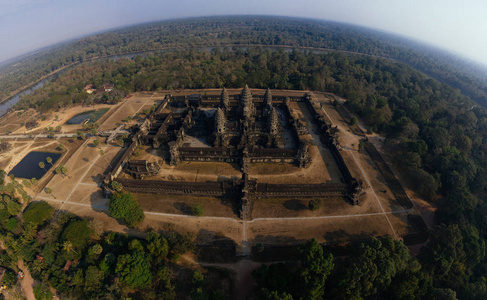 柬埔寨吴哥窟寺，360 VR全景无人机拍摄