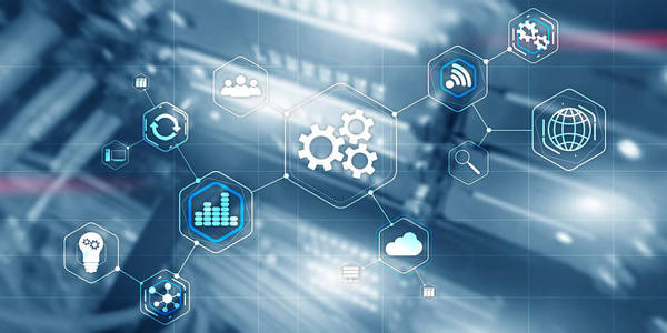 齿轮抽象背景业务技术自动化行业,蓝色壁纸.照片