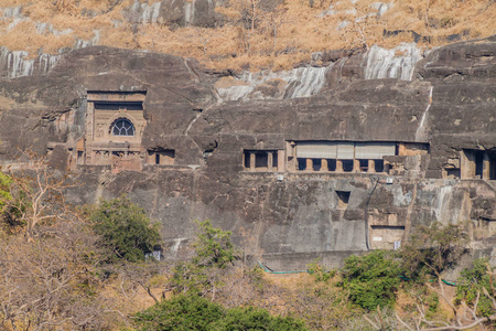 印第安人 风景 洞穴 印度教 马哈拉施特拉邦 遗产 佛陀