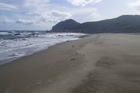 旅游业 自然 海岸 风景 海滩 沙丘 天空 撒丁岛