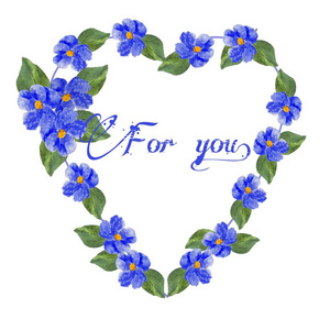 背景图案为蓝色花朵的贺卡图片