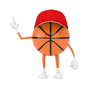 可爱的卡通玩具篮球运动吉祥物人物角色。