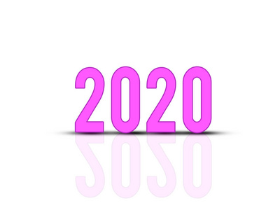 带阴影的2020年数字