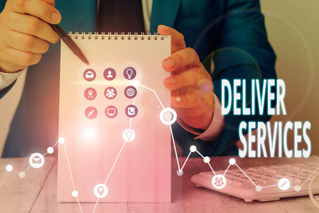 文字书写文字传递服务。为客户提供送货服务的业务概念。
