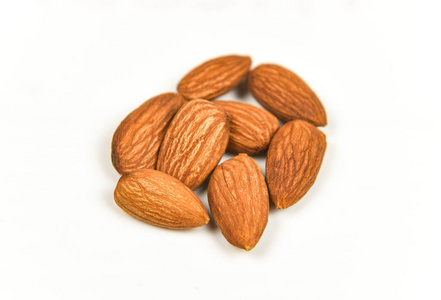 Almond isolated  Nuts on white background natural protein food 