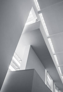 建筑细部白墙现代建筑照明抽象背景