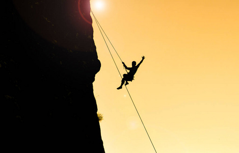 挑战攀岩成功与不寻常的人类图片