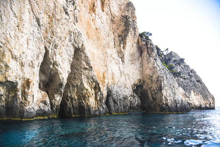 欧洲 旅行 绿松石 美丽的 海景 假期 海湾 风景 希腊