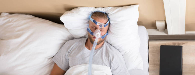 混乱 男人 打鼾 健康 吸气 空气 睡觉 复制 压力 面具