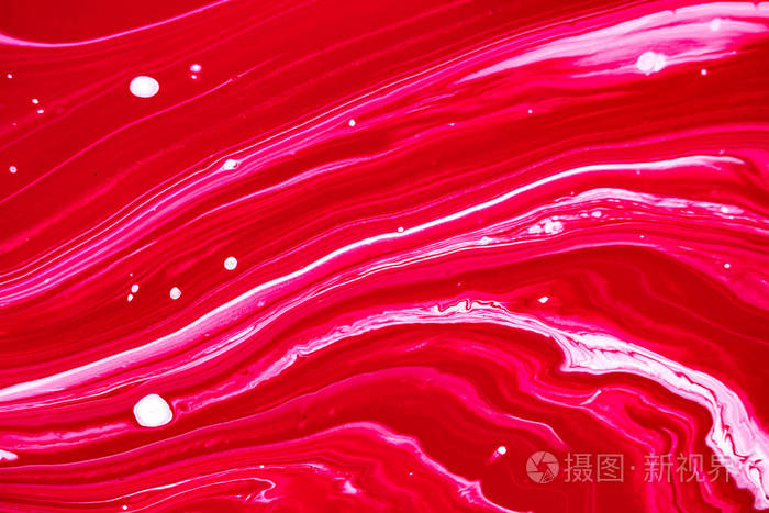 五颜六色的液体条纹极简时尚的油漆质感.玫瑰红抽象流体艺术.