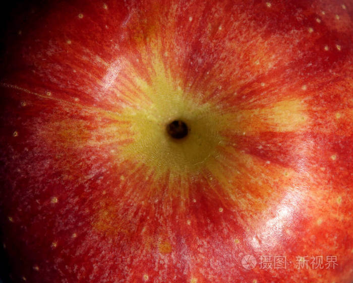 红苹果的特写纹理