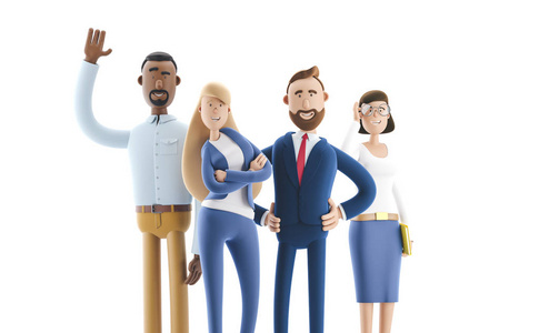 a working team of professionals. 3d illustration.