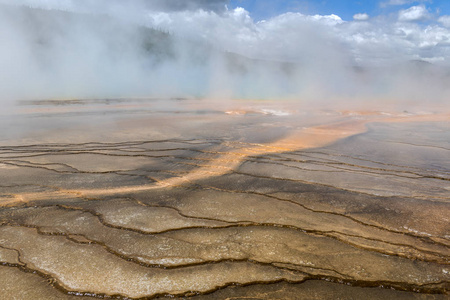 黄石国家公园大棱柱泉地区的Geysir