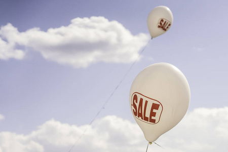 户外气球广告商店销售打折背景图片