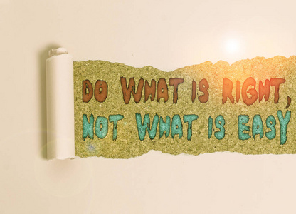 手写文字做正确的事不做容易的事.