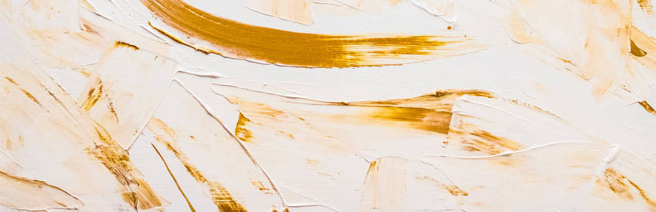 艺术抽象质感背景，金色亚克力画笔