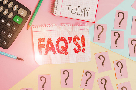 手写答案概念性手写,显示常见问题解答.