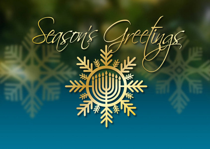 Seasons Greetings Hanukkah Menorah holiday ornament background 