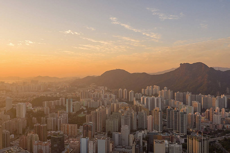 8十二月2019日香港夕阳夕阳，Wong Tai Sin