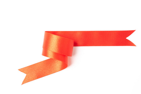 Red banners ribbons label on white 