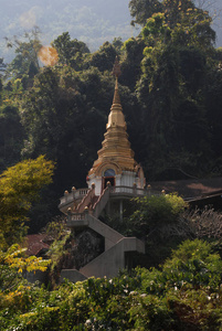 宝塔 天空 瓦特 古老的 宗教 寺庙 旅行 旅游业 森林