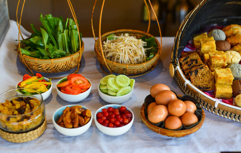 Breakfast buffet at luxury resort 