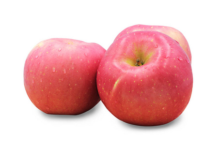 白色背景下分离的新鲜苹果果实
