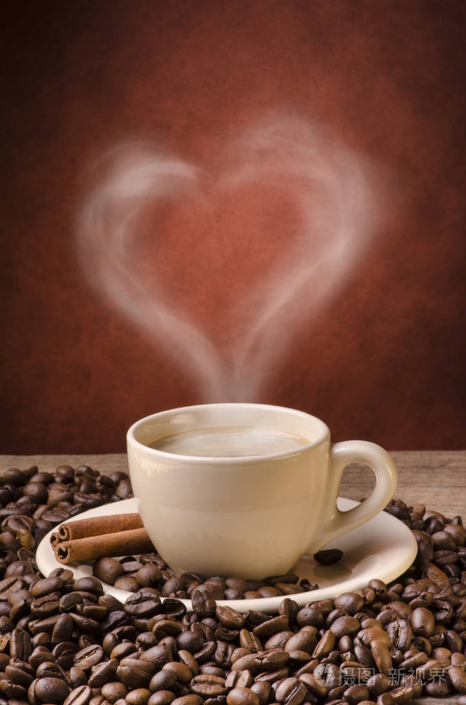 浪漫的咖啡杯