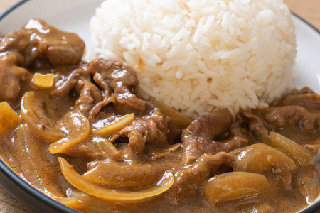 咖喱牛肉片饭照片