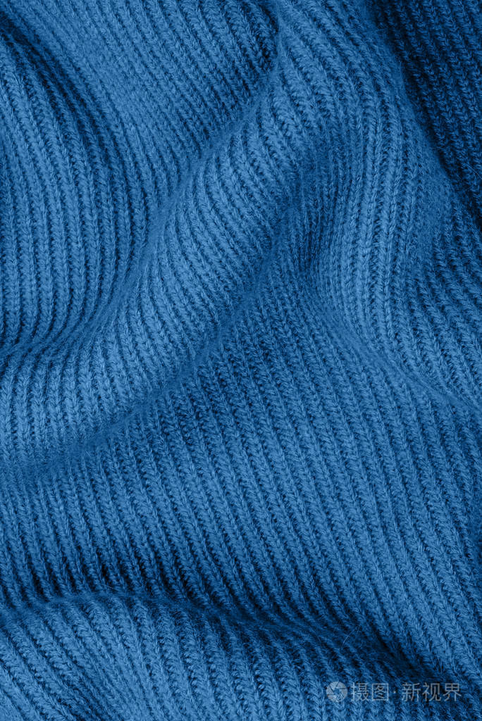 蓝色针织面料纹理为您的背景