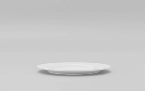 Empty plate  isolated over white background 3d illustration ren