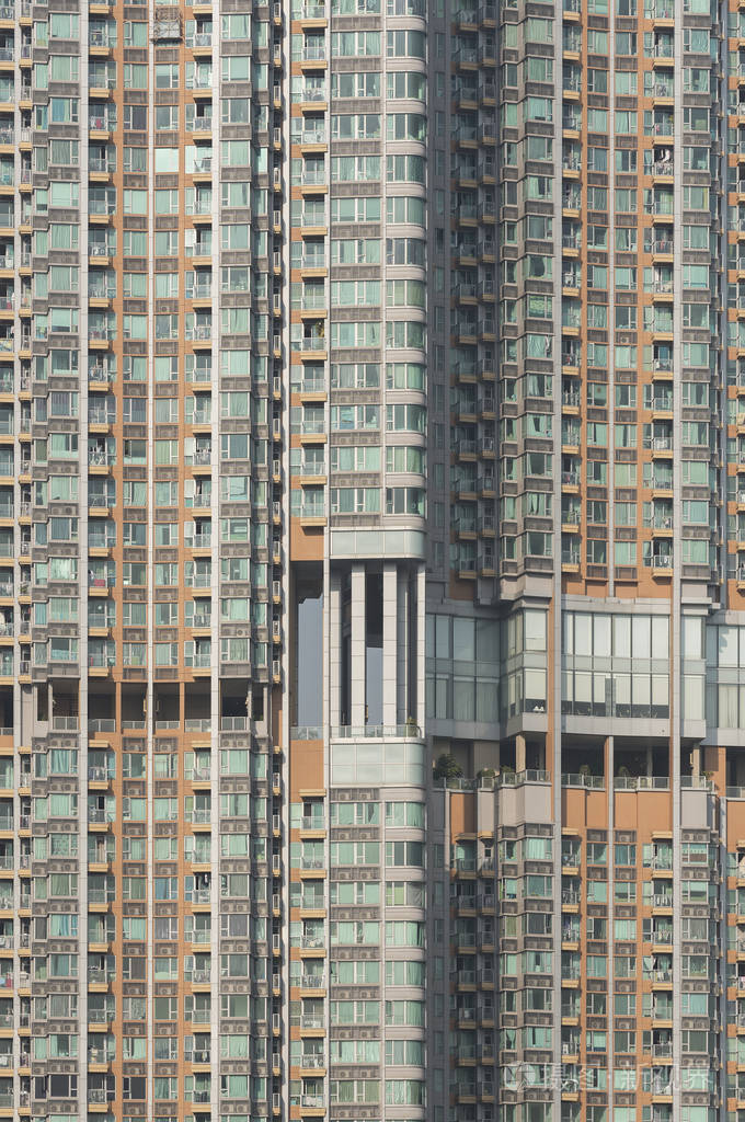 香港市高层住宅建筑外观