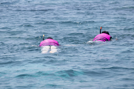 Group of Skindiver on the sea 