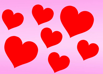 情人节背景，粉红色背景上有红色心形图案Val