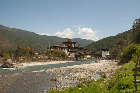 不丹Punakha Dzung的传统建筑