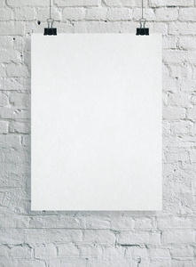 墙上的白色空白海报。
