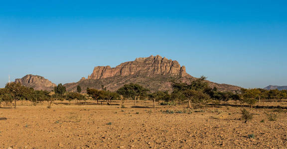 非洲埃塞俄比亚北部阿布拉哈阿斯巴哈附近盖拉尔塔的景观
