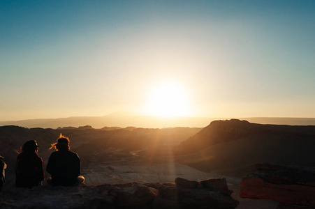 View of the landscape of the Atacama Desert. rocks and Cordiller