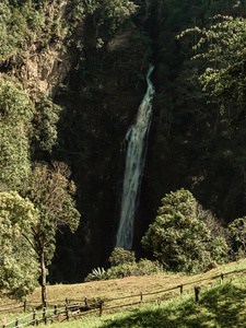 Mae Surin Waterfall flowing down from the high cliff, Khun Yuam 