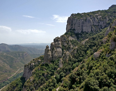 岩石 美丽的 自然 悬崖 地标 旅行 欧洲 风景 森林 夏天