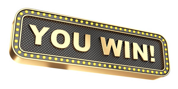 电玩海报golden casino black banner - you win, with lightbulbs