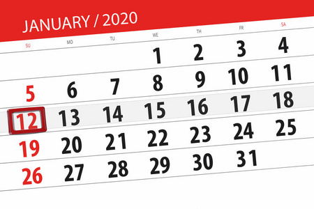 2020年1月日历计划，截止日期，12，s