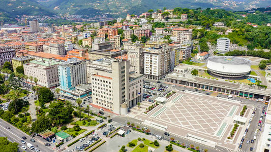 La Spezia, Italy. City Hall La Spezia. View from above, Aerial V